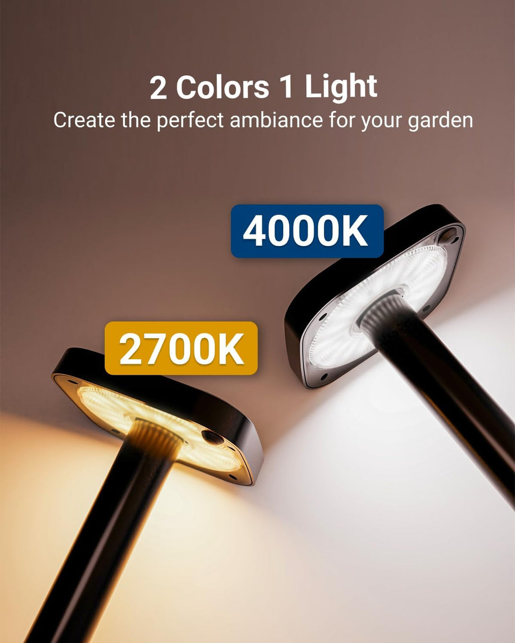 Sunco 6 Pack Square Solar Pathway Lights Outdoor, 2CCT, 2W, Dimmable | Selectable CCT 2700K/4000K, Bright 120LM, Outdoor Patio, Backyard, Garden Landscape Lighting, Home and Accent Lights, 3.7V