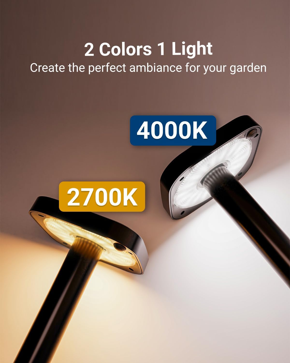 Sunco 6 Pack Square Solar Pathway Lights Outdoor, 2CCT, 2W, Dimmable | Selectable CCT 2700K/4000K, Bright 120LM, Outdoor Patio, Backyard, Garden Landscape Lighting, Home and Accent Lights, 3.7V