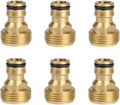 6 Pieces Brass Male Thread Garden Hose Nozzle Quick Connect Adapter | 3/4 Inch GHT Solid Brass Hose Connector Fitting for Garden Water Hose, Sprinkler and Irrigation Accessories