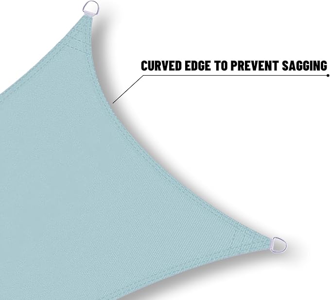 SUNNY GUARD Waterproof Sun Shade Sail 10' x 13' Sky Blue Rectangle UV Block - Image 4