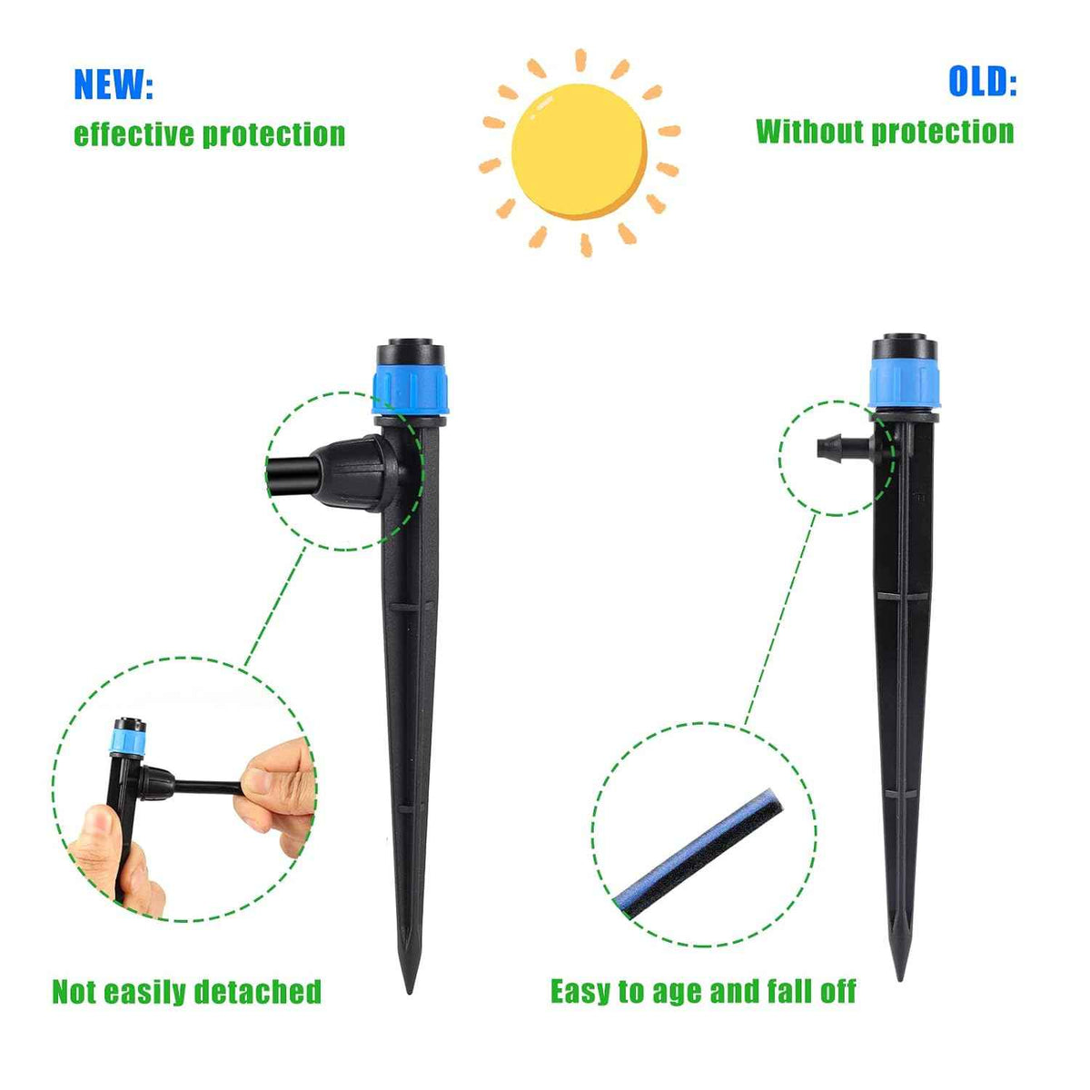 50 Pcs 360° Adjustable Drip Irrigation Spray Emitters | Drippers Sprayer for 1/4 inch Tubing, Garden Drippers Sprayer Perfect for House Garden Watering System (50pcs-Blue)