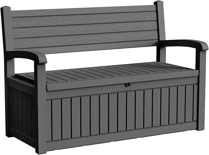 80 Gallon Outdoor Storage Bench Deck Box Waterproof Lockable, Outdoor Storage by OutdoorLivingPerfected