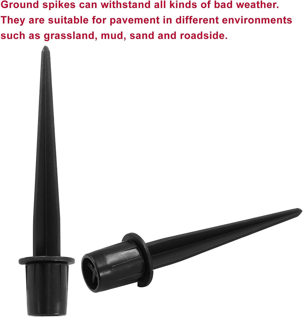 Biaungdo Metal Solar Light Replacement Stakes, 5.3 Inch, Black, 8 Pack | Metal Stakes, Outdoor Ground Stake, For Yard Landscape Garden Pathway Patio, Lamps Pole