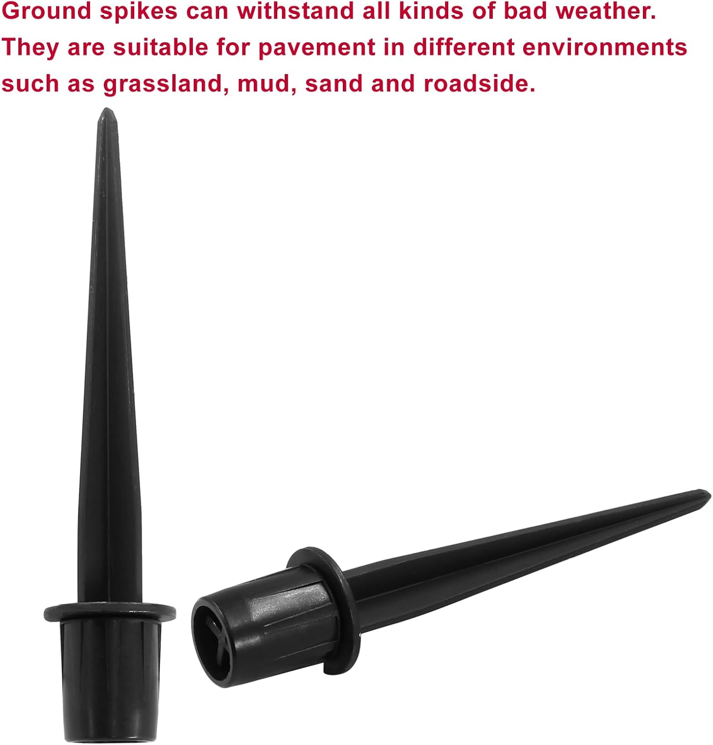 Biaungdo Metal Solar Light Replacement Stakes, 5.3 Inch, Black, 8 Pack | Metal Stakes, Outdoor Ground Stake, For Yard Landscape Garden Pathway Patio, Lamps Pole
