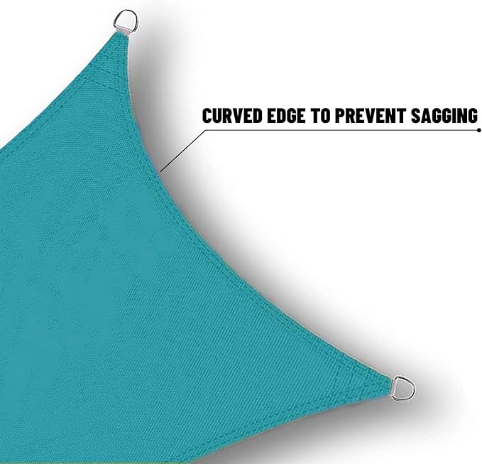 SUNNY GUARD Waterproof Sun Shade Sail 7' x 13' Turquoise Blue Rectangle UV - Image 4