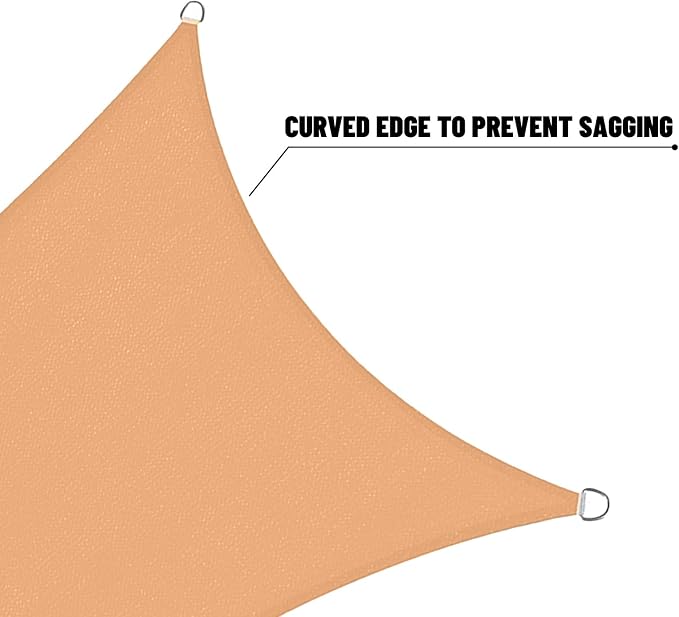 SUNNY GUARD Custom Size 4'x10' Peach Fuzz Sun Shade Sail Rectangle UV Block - Image 7