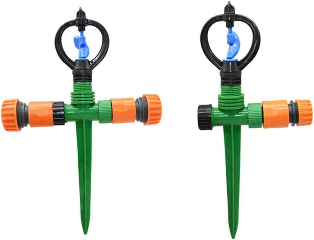 Hose Connector Rotary Garden Lawn Sprinkler with Stand Rotary Sprinkler Head Gardening Watering Gardening Water Irrigation 1PC (Color : 3I4 Hose)