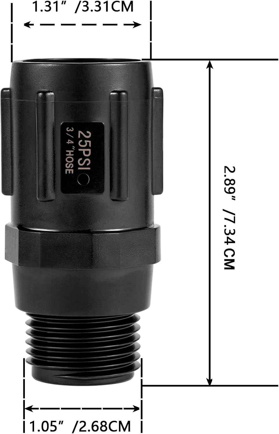 2pcs Garden Hose Pressure Regulator 25 PSI, 3/4" FHT × 3/4“ MHT, Pressure Reducer, Great for Drip Irrigation System Distributing Regulator drip Irrigation Parts emitters for drip line (2 Pack)