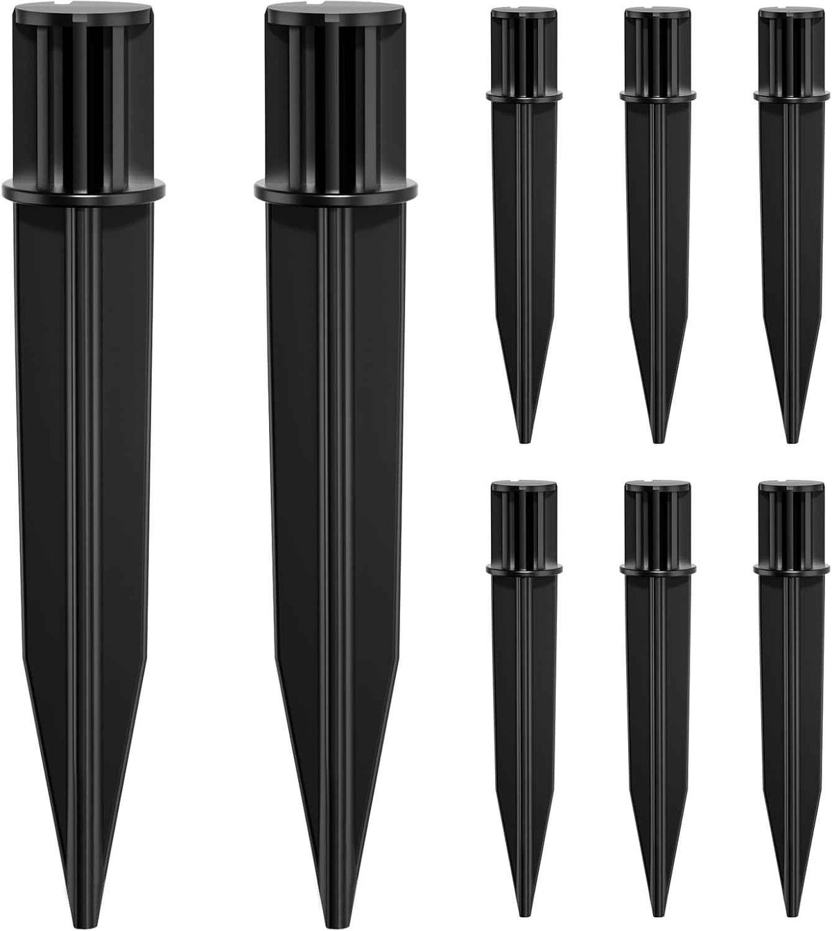 COXSENI Reinforced Ground Stakes, 0.75" x 5.12" for Solar Lights, 8 Pack | Heavy Duty ABS Plastic, Weather Resistant, Replacement Nails for Pathway, Garden, Torch & Landscape Lights