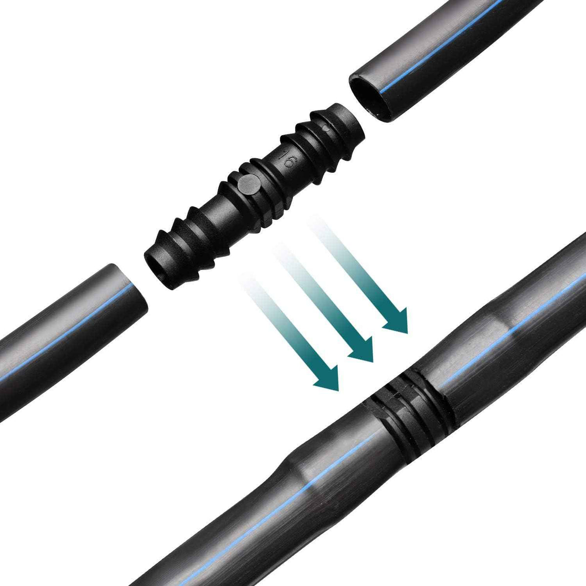 Maitys 8 Pcs 1/2 Inch Soaker Hose Connectors for Drip Irrigation,Elbow | Soaker Hose Repair Kit, Barb Inline Coupler, Plastic Durable, Fits Pipes with an Inner Diameter of 13 Mm, Easy to Install