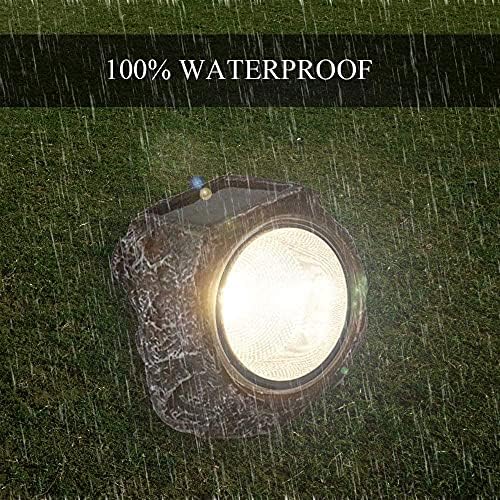 EiGreen Solar Garden Rock Lights Outdoor, 2 Pack 10 LED Waterproof