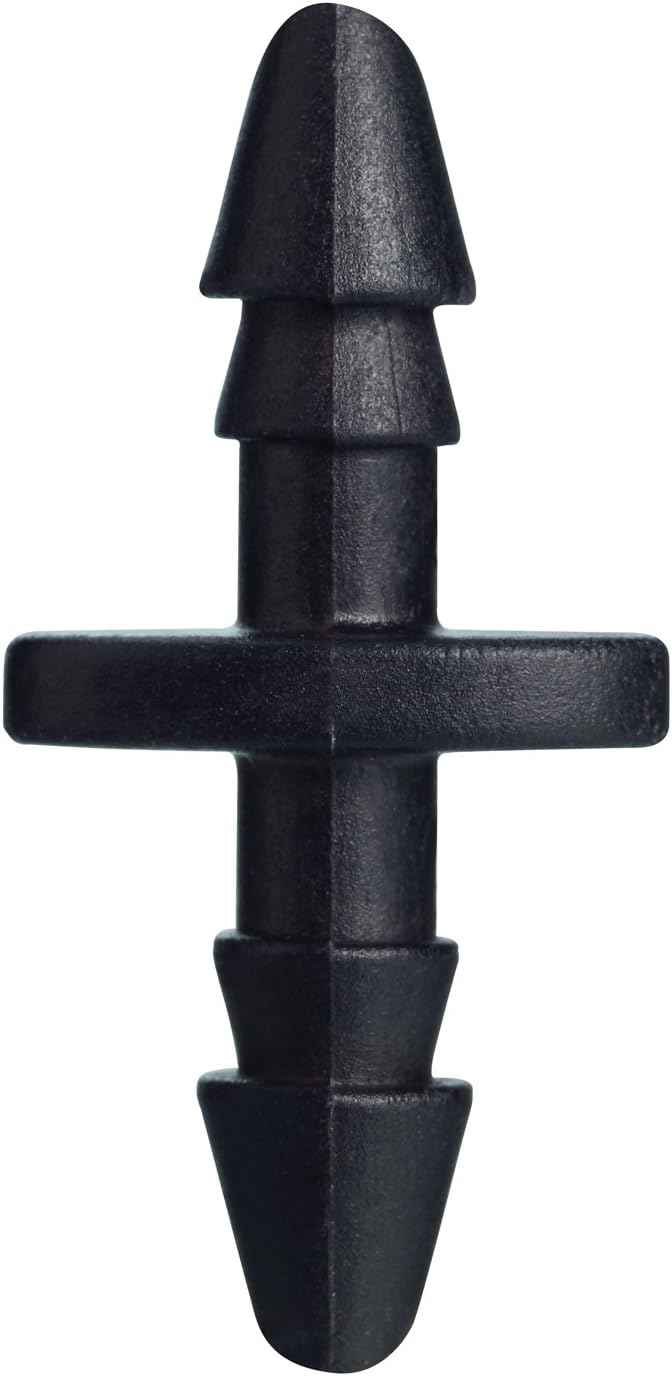 Orbit 67402 1/4" Barb Drip Irrigation, Drip Coupling, 25-Pack, Black