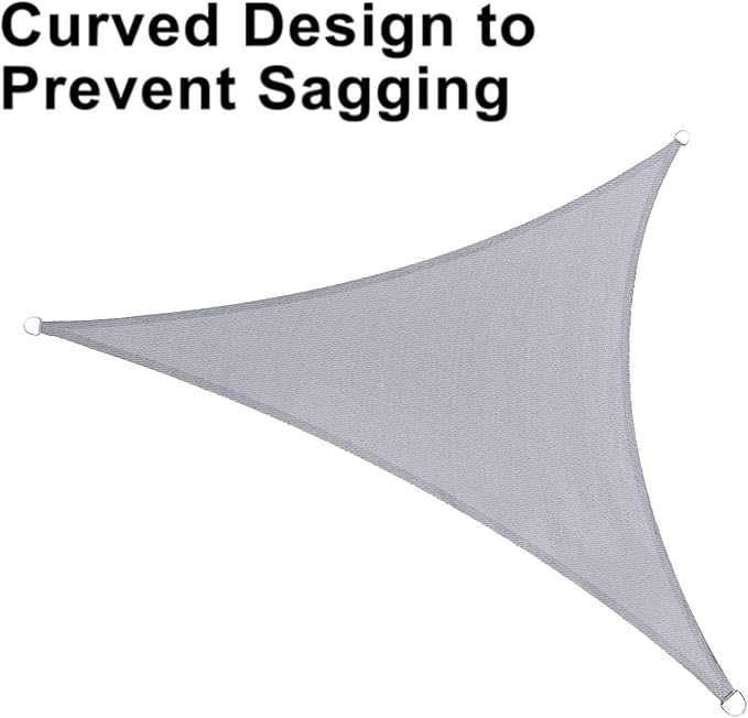 LOVE STORY Custom Size 6'x10'x11.7' Silver Grey Sun Shade Sail Triangle - Image 6