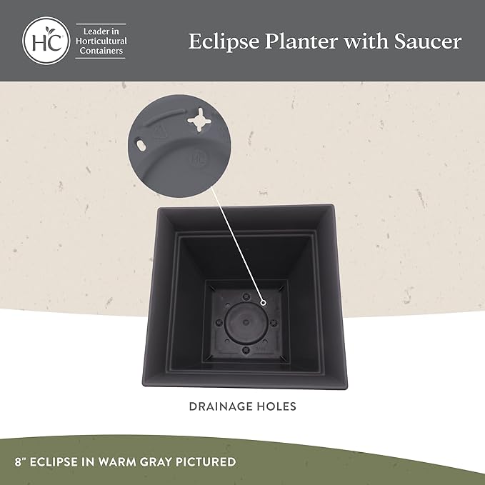The HC Companies 12 Inch Eclipse Square Planter Pots - Image 3