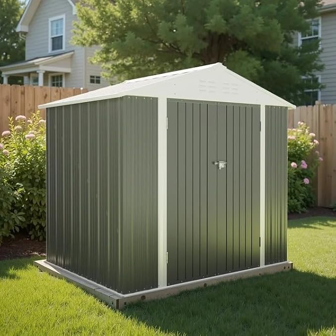 Greesum 8×6FT Outdoor Storage Shed, Metal Patio Storaged Sheds - Image 2