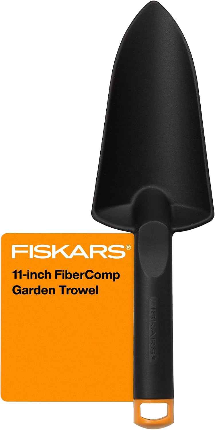 Fiskars FiberComp Hand Trowel, Gardening Hand Tool for Yard & Lawn Care | For Digging & Turning Soil, Lightweight & Rustproof Fiber Composite, Hang Hole for Storage, Gardening Hand Tools