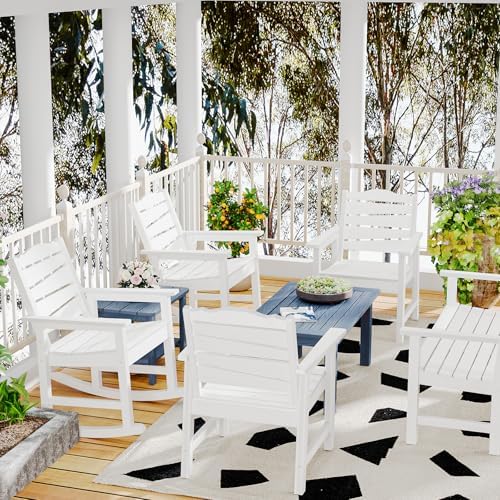 36" Outdoor Coffee Table, Weatherproof HIPS Patio Coffee Tables