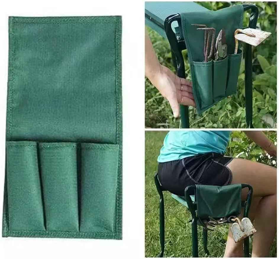 2 Pack Garden Kneeler Tool Bag Gardening Kneeler Seat Side Pouch Hanging Storage Pocket Organizer for Garden Kneeler and Seat Garden Bench Garden Stool Gardening Shears Spades Plant Labels