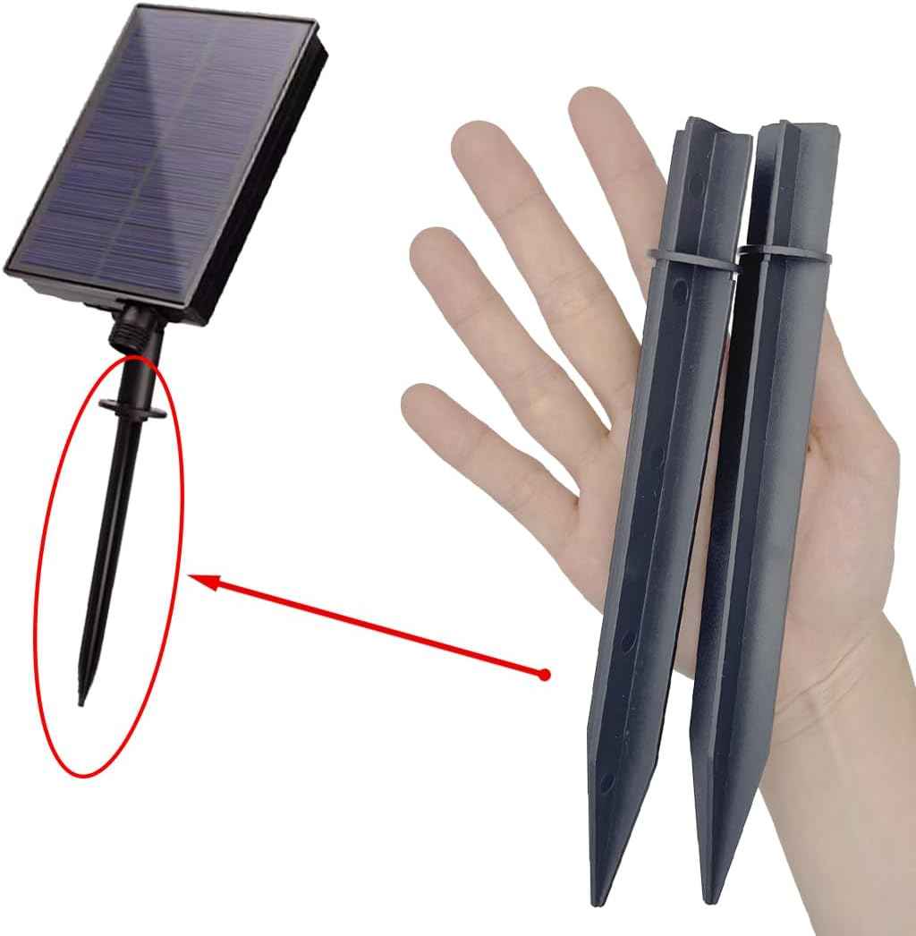 8pcs Landscape Light Stakes Plastic Ground Spikes ABS Ground Spikes Solar Lights Replacement Stakes Garden Lights Landscape Security Light 8.25 Inch