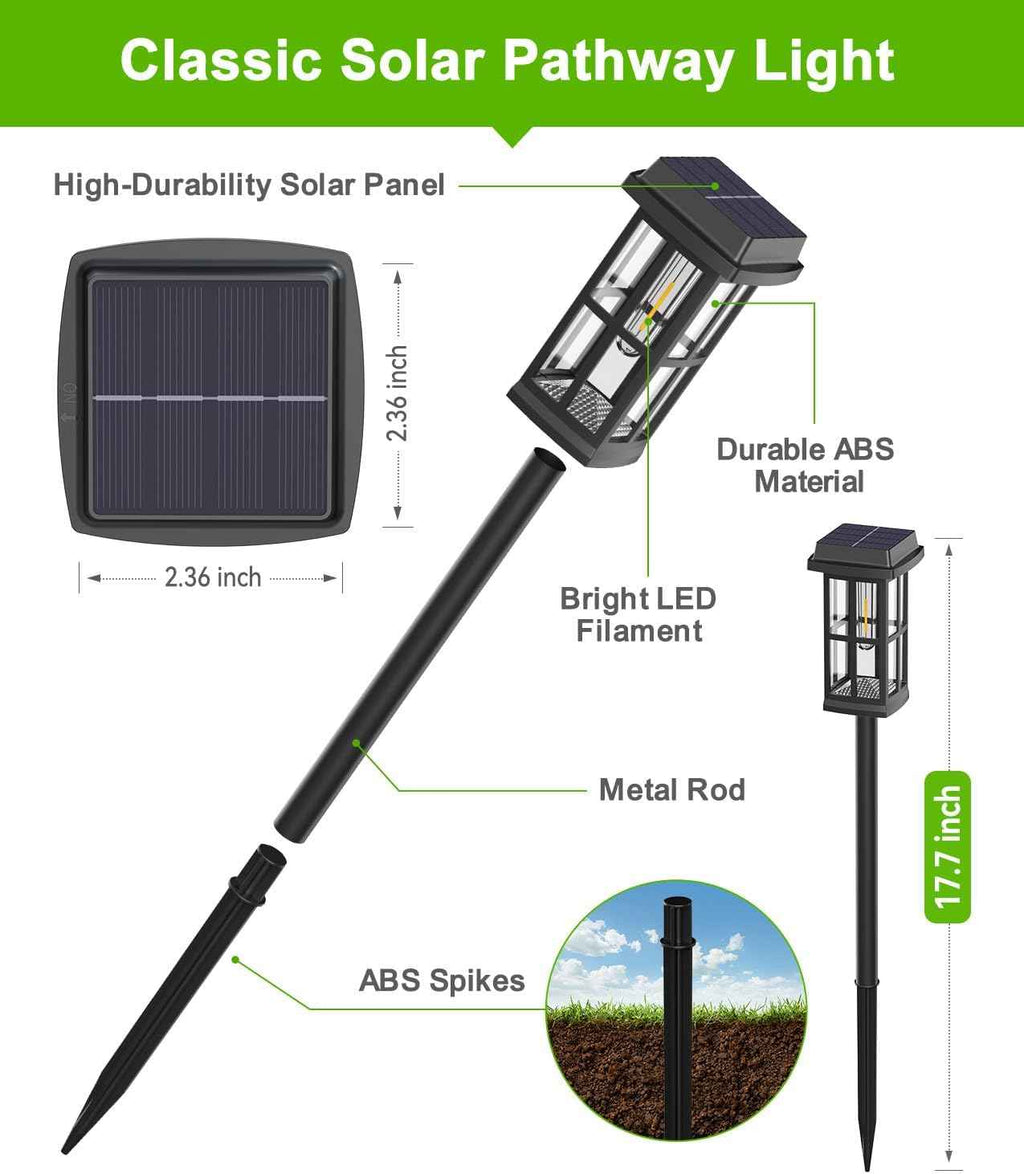 Ahaorigin 8 Pack Solar Pathway Lights Outdoor, 2 Lighting Modes Waterproof Solar Lights Outdoor, Brighter Up to 15Hrs Outdoor Path Lights for Yard Garden Walkway Driveway Sidewalk