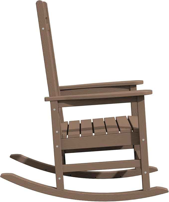 KINGYES Outdoor Rocking Chair Set of 2, High Density Polyethylene Patio Rocking