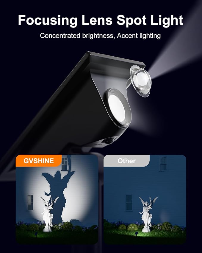 6 Pack Solar Power Spot Lights Outdoor Waterproof LED Dusk to Dawn Landscape - Image 2