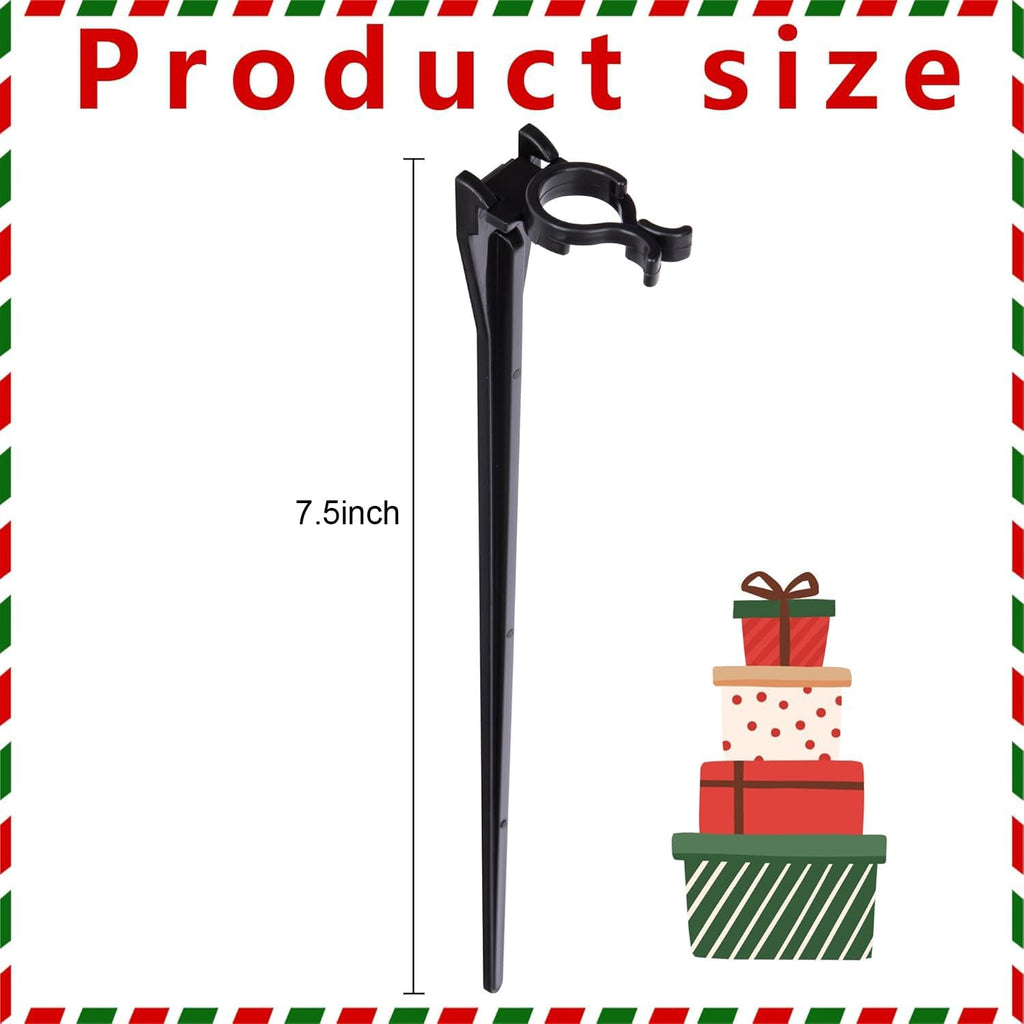 EBaokuup 100pcs 7.5 Inch Christmas Light Stakes,Yard Lawn Light Stakes for C7 C9 Christmas String Lights,Universal Outdoor Light Holders for Christmas Decorations Garden Patio Path (Black-7.5")