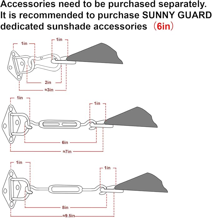 SUNNY GUARD Custom Size 5'x9' Terra Red Sun Shade Sail Rectangle UV Block Shade - Image 3
