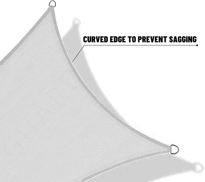 SUNNY GUARD Custom Size 7'x10'x11.2' Silver Grey Sun Shade Sail Right Triangle - Image 7