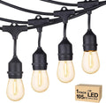 Svater Outdoor String Lights 105 FT Outside Waterproof Commercial Grade ETL | Patio Lighting with Shatterproof E26 S14 LED Dimmable Edison Bulbs, Hanging Strand for Bistro Cafe Backyard Warm White