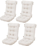 SERWALL HDPE Outdoor Rocking Chair Cushion Set of 4, Memory Foam Cushion Beige by SERWALL