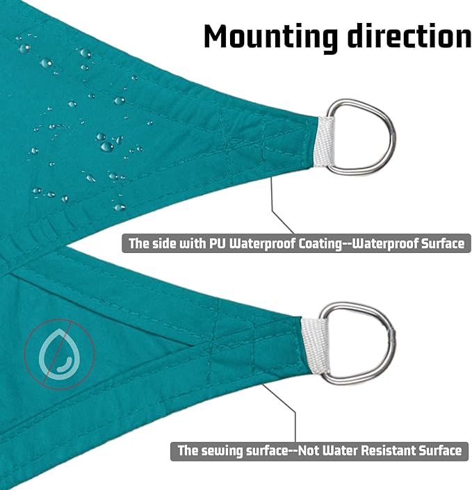 LOVE STORY Right Triangle 12'x18'x21.6' Waterproof Sun Shade Sail Canopy UV - Image 4