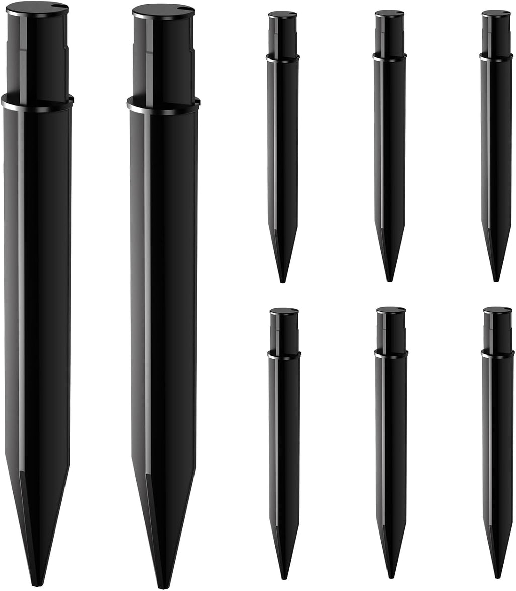 COXSENI Reinforced Ground Stakes, 0.83" x 8.27" for Solar Lights, 8 Pack | Heavy Duty ABS Plastic, Weather Resistant, Replacement Nails for Pathway, Garden, Torch & Landscape Lights