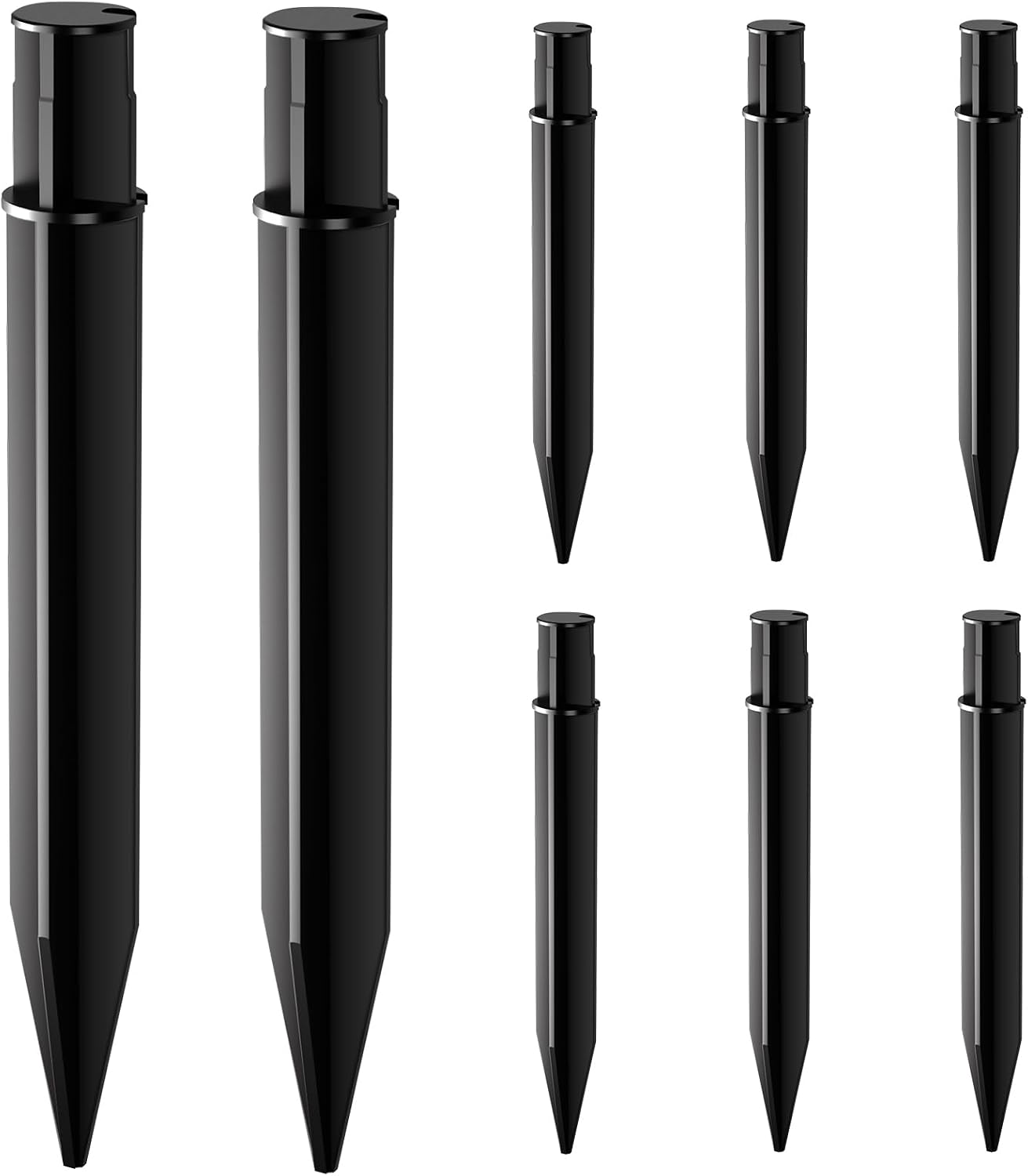 COXSENI Reinforced Ground Stakes, 0.83" x 8.27" for Solar Lights, 8 Pack | Heavy Duty ABS Plastic, Weather Resistant, Replacement Nails for Pathway, Garden, Torch & Landscape Lights