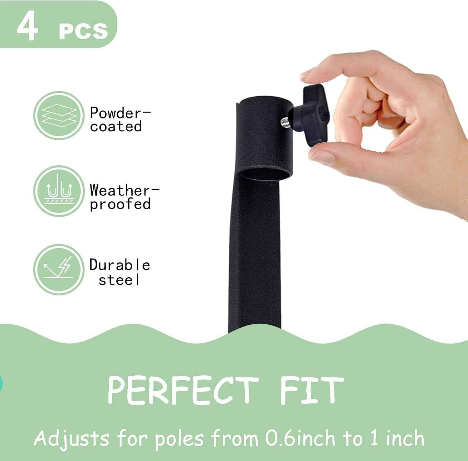 Outdoor Metal Stakes for Ground, Garden Stakes for Lights,Used for Replacement Metal Ground Spike in Live Flame Torches and Solar Lights-6.7 Inch (Black 4 Pack)