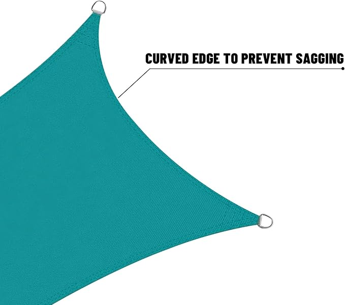 LOVE STORY Waterproof 7' x 13' Rectangle Turquoise Blue Sun Shade Sail Cannoy - Image 6