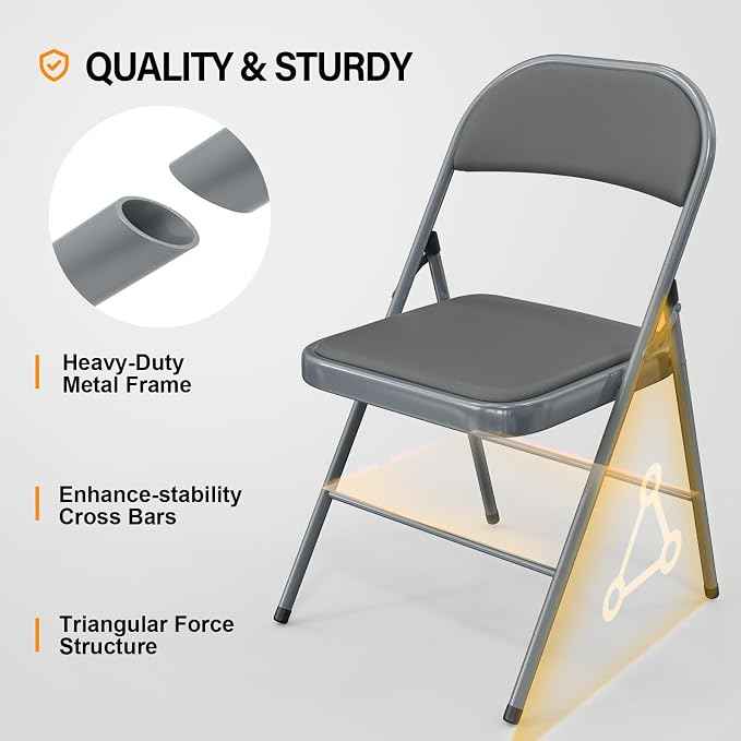 VINGLI 8 Pack Folding Chairs
