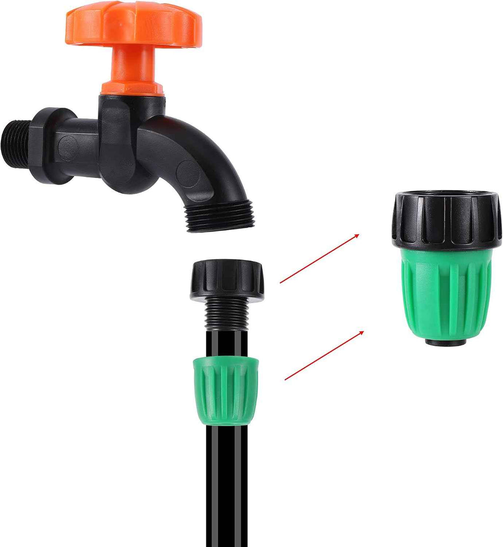4 Pcs US Standard 3/4" to 1/2" Faucet Irrigation Hose Adapter | 3/4 Inch to1/2 Inch Drip Irrigation Tube Hose Connector, 3/4" to1/2" Irrigation Tubing Faucet Adapter