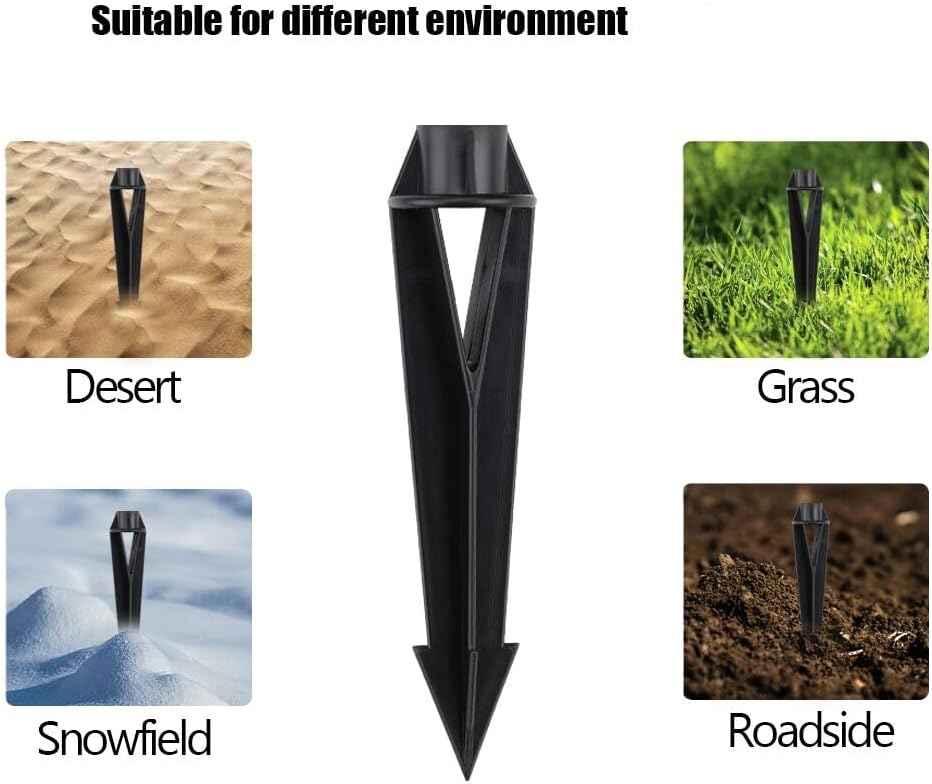 Outdoor Light Stakes 1/2 NPT Female Thread Light Anchors | Landscape Lighting Pathway Lights Spotlight Flood Light Spikes Replacement Black Color 2 Packs