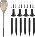 10 Pcs Solar Light Stakes Kit, ABS Plastic Ground Spikes Replacement | Reinforced Ground Stakes & Round Bases, Fit 0.83" ID Round Pole, for Solar Pathway Lights Garden Lights Torch Lights