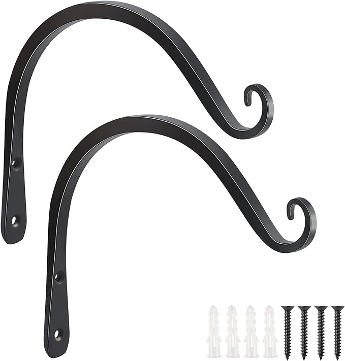 FEED GARDEN 2 Pack 8 Inch Hanging Plant Bracket Wall Hooks Decorative Plant by FEEDGARDEN