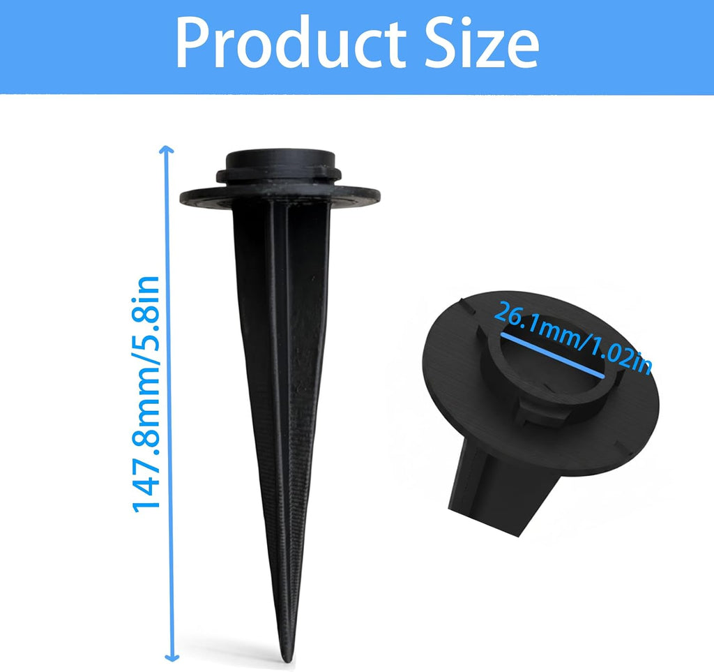3Pcs Ground Stake Compatible with Ring Solar Pathlight Replacement, Twist-to-Lock Base Stake for Solar/Battery Smart Path Lights, Easy Install Outdoor Light Mount