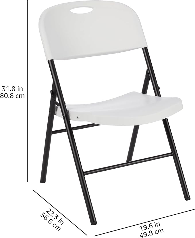 Amazon Basics Foldable Portable Comfortable Sturdy Folding Plastic Chair - Image 3