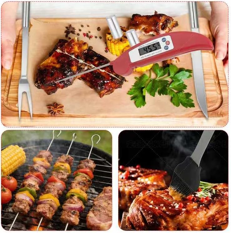 16PCS BBQ Grill Accessories Set,Grilling Tools Gift Set for Men Birthday Father's Day, Portable Multifunction Grilling Utensils Tools Kit with Storage Bag for Outdoor Grill Camping BBQ Party