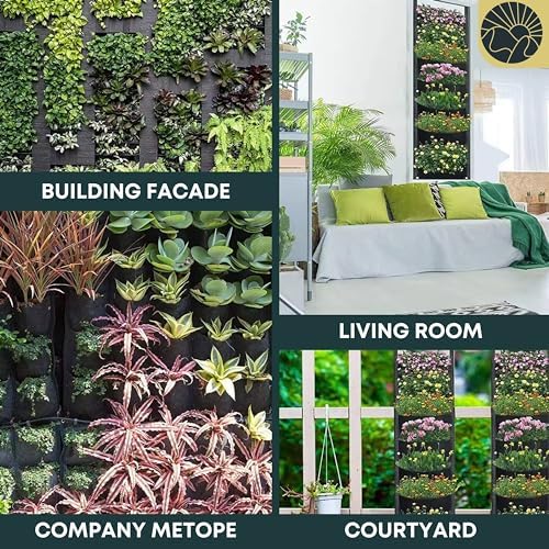 SunVara Fence Planters Wall Planters for Outdoors Plants Vertical Planter Balcony Planter Vertical Garden Wall Pocket Planter Outdoor Wall Planter Fence Garden Planter Vertical Wall Garden