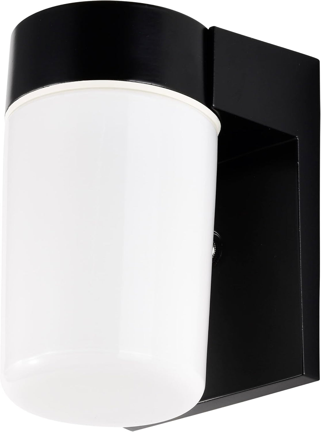 Nuvo Lighting SF77/137 Utility Fixture Die Cast Aluminum Durable Outdoor Wall Mount Porch and Patio Light with White Glass Cylinder, Black