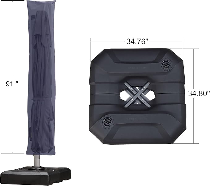 PURPLE LEAF 8'×8' Patio Cantilever Umbrella - Image 3