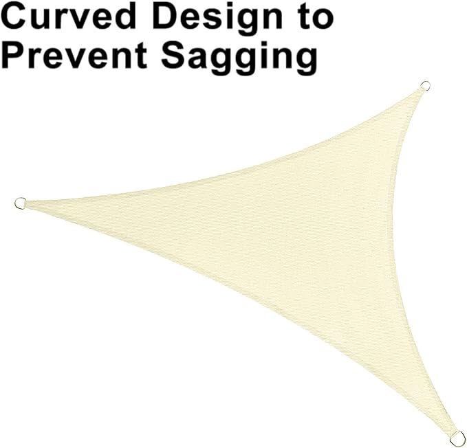 LOVE STORY Custom Size 19'x19'x19' Butter Cream Sun Shade Sail Triangle - Image 6
