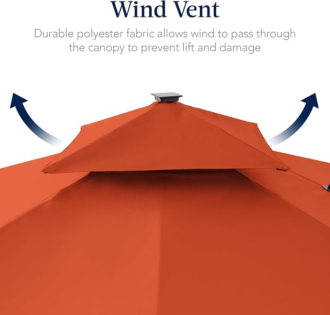 Best Choice Products 12x12ft LED Cantilever Patio Umbrella w/Base Included & - Image 7