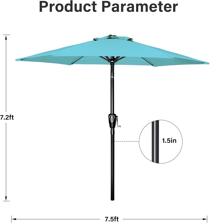 Simple Deluxe 9' Patio Umbrella Outdoor Table Market Yard Umbrella - Image 2